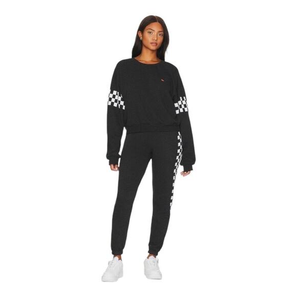 Aviator Natiom Womens Black/White Checkered Leg Sweatpants/ Joggers | PRELOVED - Picture 4 of 16